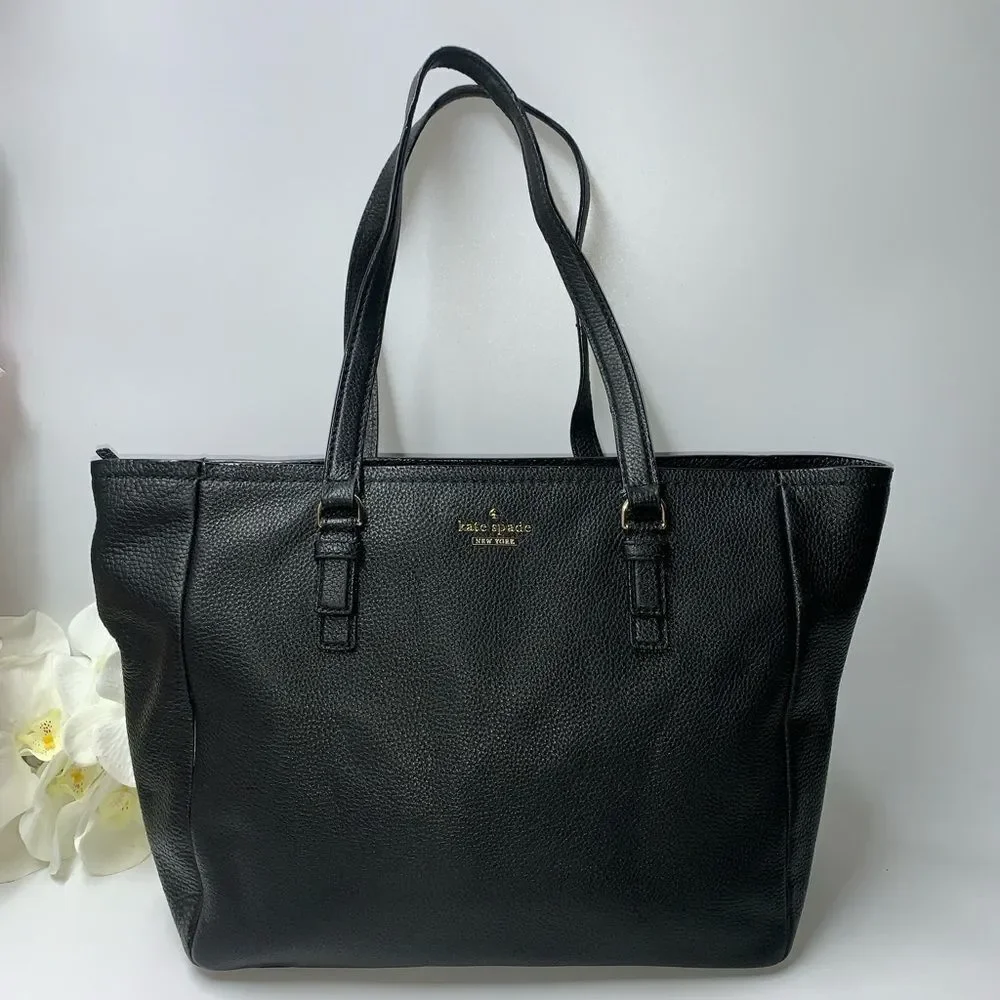 Kate Spade New York Leather Tote Bag Black Large